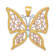 14K Two-tone Gold  Diamond-Cut Butterfly Pendant