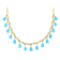 Turquoise Dangle Station Necklace In 18K Gold Over Sterling Silver