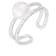 White Cultured Freshwater Pearl Rhodium Over Silver Ring