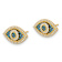 Rhodium Over 14k Yellow Gold Polished Blue and White Cubic Zirconia Evil
Eye Stud Earrings