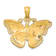14k Yellow Gold Textured Butterfly Pendant