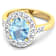 2.5ctw Blue Aquamarine and Diamond 14K Yellow Gold Halo Ring