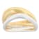 Two-Tone Wave Band Ring Set in Gold Over Silver and Sterling Silver