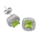 Green Peridot Rhodium Over Sterling Silver Earrings
