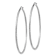 Rhodium Over 14k White Gold Satin and Diamond-Cut 2 3/8" Round Hoop Earrings