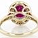 Ruby And Diamond Halo Ring In 10K Gold