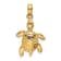 14K Yellow Gold Polished Turtle with Textured Shell Charm