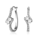 CZ Modified Hoop Earrings In Sterling Silver