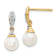 14K Yellow Gold 6-7mm White Round Freshwater Cultured Pearl 0.08ct
Diamond Dangle Earrings
