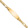 14k Yellow Gold Polished Flat Figaro Link Soft Diamond Shape ID Bracelet