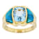 Turquoise And Sky Blue Topaz Ring In 18K Gold Over Sterling Silver 3.00ct
