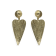 Gold Tone Heart Shape Clear Crystal Drop Dangle Earring