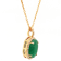 3.88 Ctw Emerald and 0.24 Ctw White Diamond Pendant in 14K YG