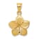 14k Yellow Gold Satin and Diamond-Cut Plumeria Floral Charm Pendant