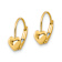 14k Yellow Gold Heart Dangle Earrings