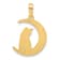 14k Yellow Gold Polished Cat Sitting On Moon Pendant