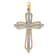 14k Yellow Gold and Rhodium Over 14k Yellow Gold Diamond Cross Pendant