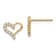 14k Yellow Gold Cubic Zirconia Heart Post Earrings