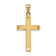 14k Yellow Gold Satin and Polished Beveled Medium Latin Cross Pendant