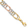 14k tri-color gold 8.5mm Textured 3D Fancy Double Link Bracelet