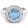 2.38ctw Blue Aquamarine and Diamond 14K White Gold Halo Ring
