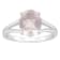 10x8mm Oval Rose Quartz Rhodium Over Sterling Silver Ring