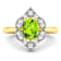 1.25ctw Green Peridot and Diamond 14K Yellow Gold Halo Ring