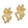 14k Yellow Gold 2D Polished and Textured Octopus Stud Earrings