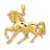 14k Yellow Gold Horse Galloping Pendant