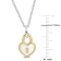Children's White Enamel and Yellow Heart Lock Charm in 2-Tone Sterling Silver