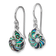 Rhodium Over Sterling Silver Polished Abalone Swirl Shell Dangle Earrings