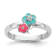 Rhodium Over Sterling Silver Blue and Pink Enameled with Cubic Zirconia
Floral Children's Ring