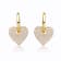 Clear Cubic Zirconia, 14k Gold Plated over Brass Heart Dangle Infinity
Hoop Drop Earrings for Teens