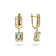 14K Yellow Gold Over Sterling Silver Prasiolite Octagon Drop Earrings