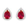 7x5mm Pear Shape Created Ruby And Created White Sapphire 10k Yellow Gold
Halo Stud Earrings
