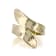 Hammered Bypass Ring In 18K Yellow Gold Over Bronze