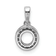 14K White Gold Diamond Letter O Initial with Bail Pendant