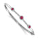 Rhodium Over 14k White Gold Diamond and Cabochon Ruby Bangle