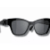 Chanel Black w Black Leather Arm Detail and "CC" Logo Frame/
Gray Lens Sunglasses