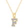 White Diamond Accent 10k Yellow Gold F Initial Pendant With 18” Rope Chain