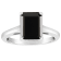 10x8mm Emerald Cut Black Onyx Rhodium Over Sterling Silver Ring
