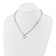 Rhodium Over Sterling Silver Lab Created Opal Heart Paperclip Link Necklace