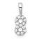 Rhodium Over 14k White Gold Diamond Number 8 Pendant