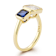 Rachel Zoe Blue and White CZ Two-Stone Ring in 14K Gold Over Sterling Silver