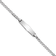Rhodium Over 14k White Gold Soft Diamond Shape Flat Curb Link ID Bracelet