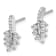 Rhodium Over 14K White Gold Lab Grown Diamond SI1/SI2, G H I, Leaf Post Earrings