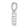 14K White Gold Diamond Letter W Initial with Bail Pendant