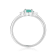 Emerald and White Sapphire Sterling Silver Dainty Ring, 0.43ctw