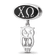Sterling Silver LogoArt Chi Omega Oval with Owl Dangle Bead