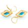 Turquoise And White Zircon Earrings In 18K Gold Over Sterling Silver 0.66ctw